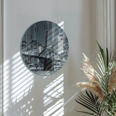 Round wall clock Horizontal Bridge
