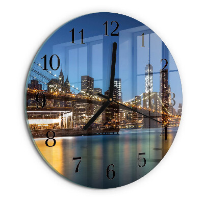 Round wall clock Horizontal Bridge