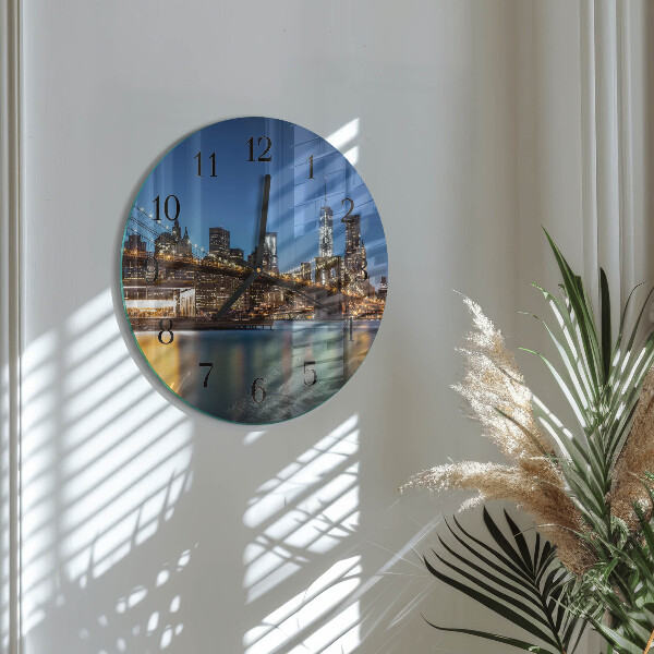 Round wall clock Horizontal Bridge
