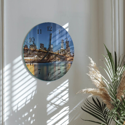 Round wall clock Horizontal Bridge