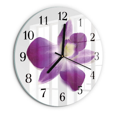 Round wall clock Orchid Flower