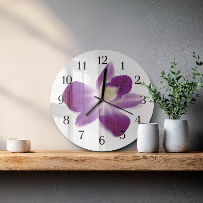 Round wall clock Orchid Flower