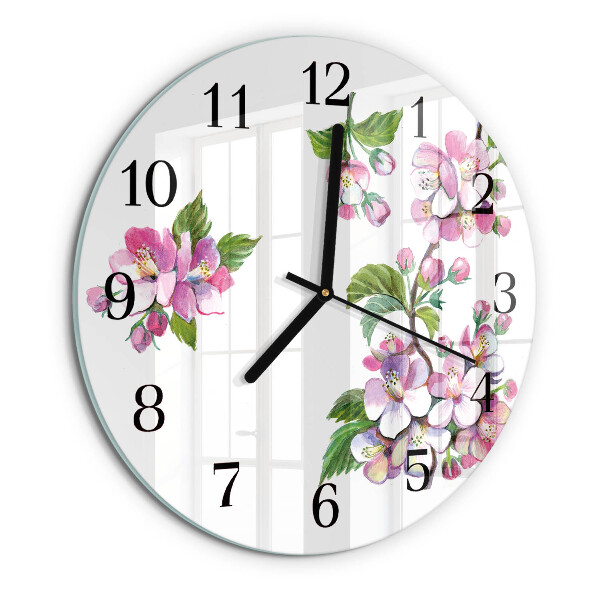 Round wall clock Flowers