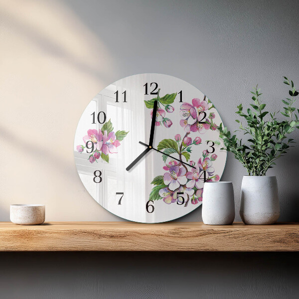 Round wall clock Flowers