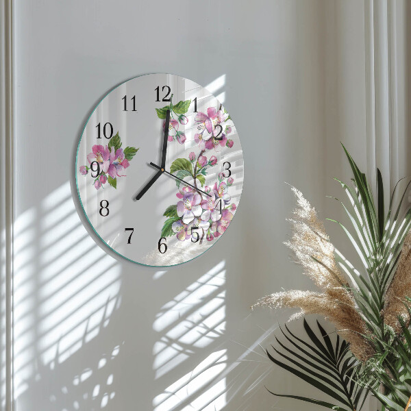 Round wall clock Flowers