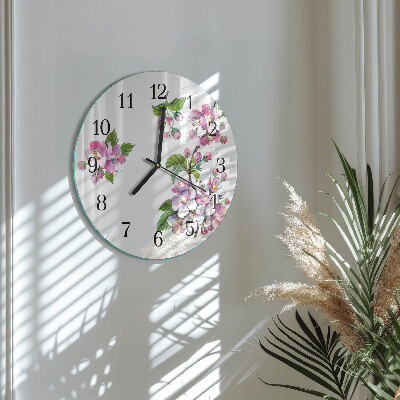 Round wall clock Flowers