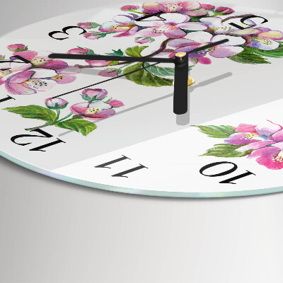 Round wall clock Flowers