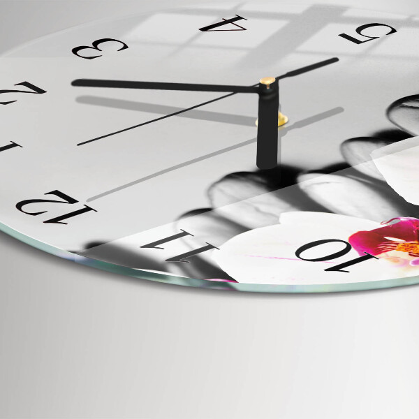 Round wall clock Orchid Stones