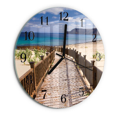 Round wall clock Beach Sea