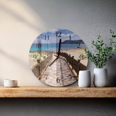 Round wall clock Beach Sea
