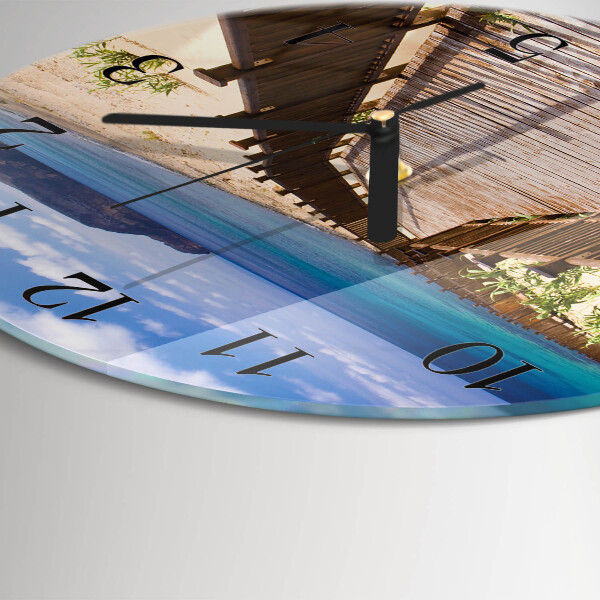 Round wall clock Beach Sea