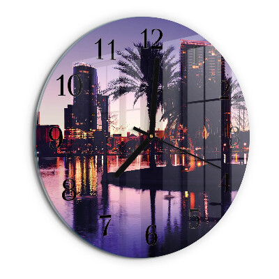 Round wall clock Florida Palm Trees
