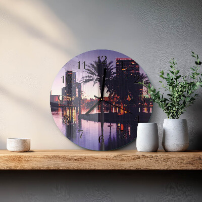 Round wall clock Florida Palm Trees