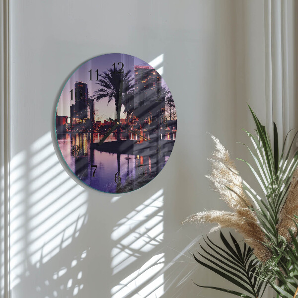 Round wall clock Florida Palm Trees