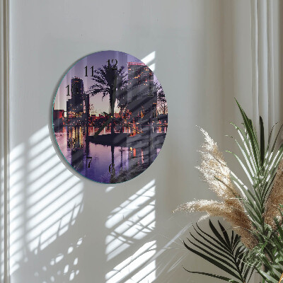 Round wall clock Florida Palm Trees
