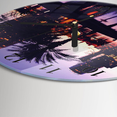 Round wall clock Florida Palm Trees