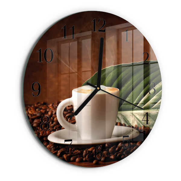 Round wall clock Cup of Coffee