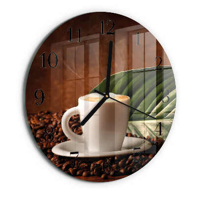 Round wall clock Cup of Coffee