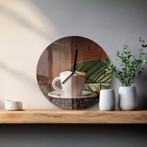 Round wall clock Cup of Coffee