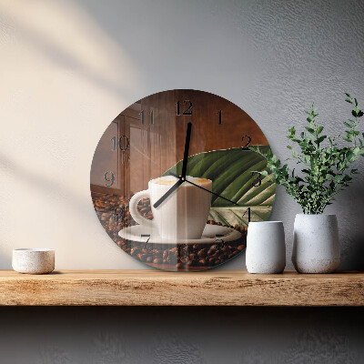 Round wall clock Cup of Coffee