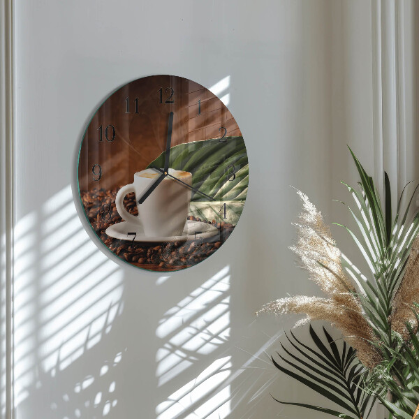 Round wall clock Cup of Coffee