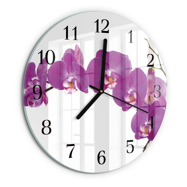 Round wall clock Orchid