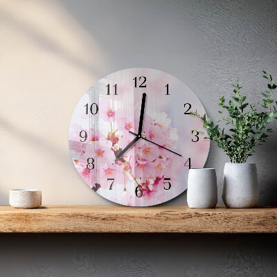 Round wall clock Flowers