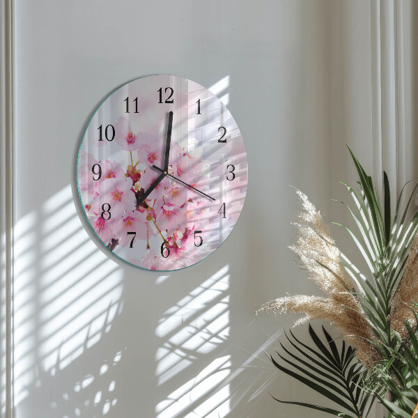Round wall clock Flowers