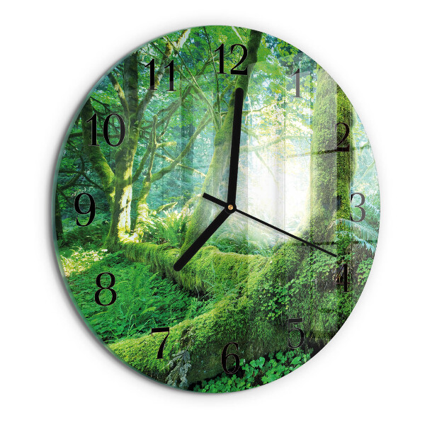 Round wall clock Forest Moss