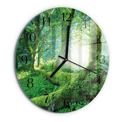 Round wall clock Forest Moss