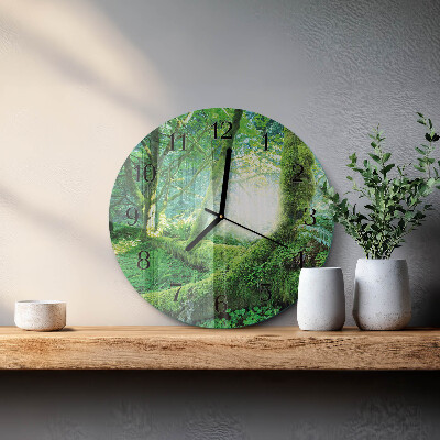 Round wall clock Forest Moss