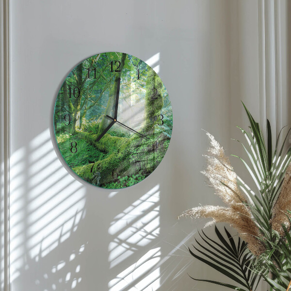 Round wall clock Forest Moss