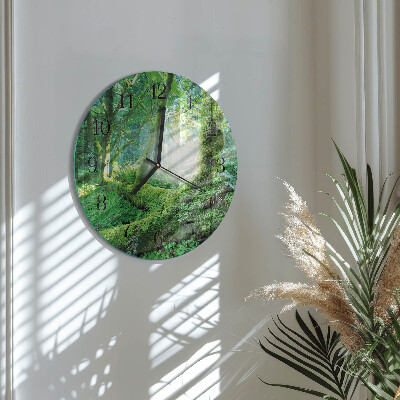 Round wall clock Forest Moss