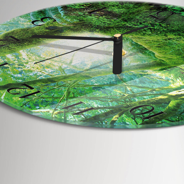 Round wall clock Forest Moss