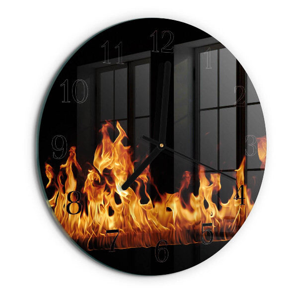Round wall clock Fire