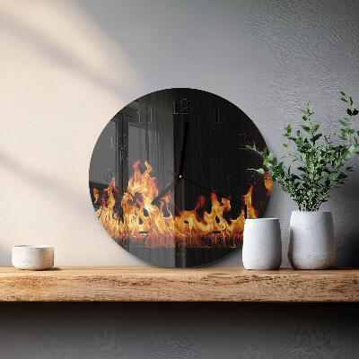 Round wall clock Fire
