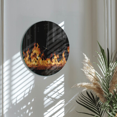 Round wall clock Fire