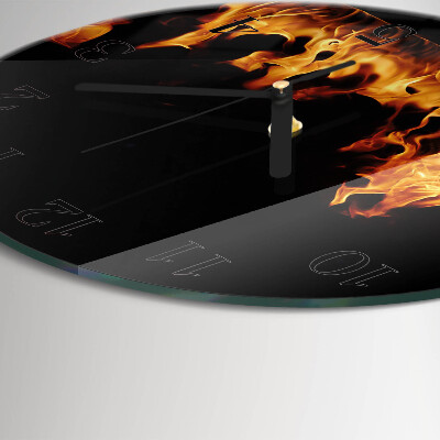 Round wall clock Fire