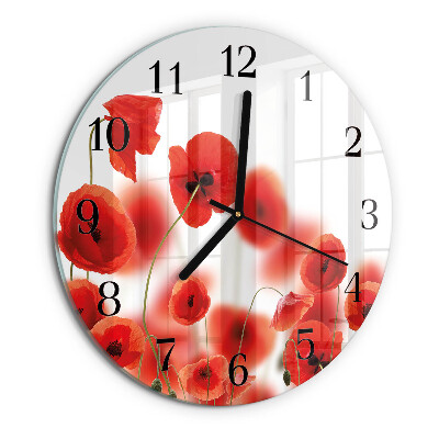 Round wall clock Poppies