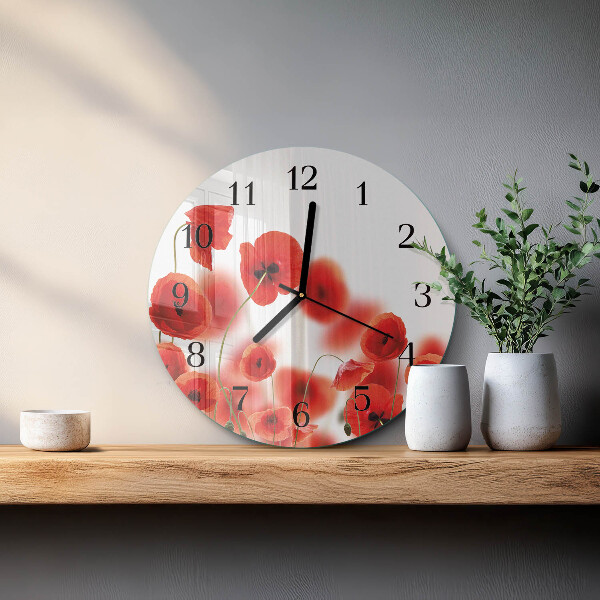 Round wall clock Poppies