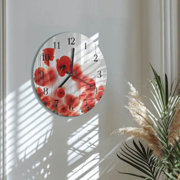 Round wall clock Poppies