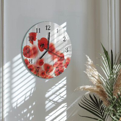 Round wall clock Poppies