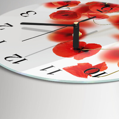 Round wall clock Poppies