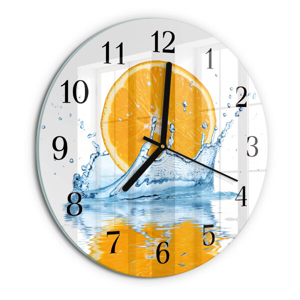 Round wall clock Orange Water