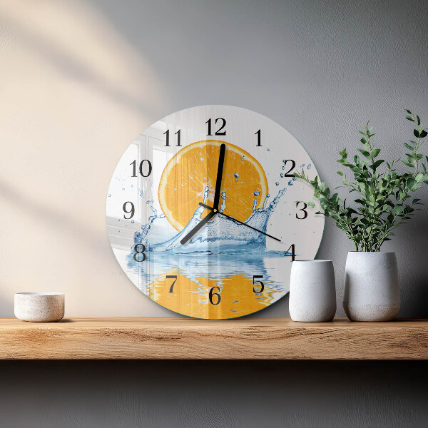Round wall clock Orange Water