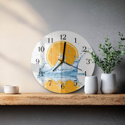 Round wall clock Orange Water