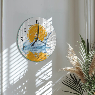Round wall clock Orange Water