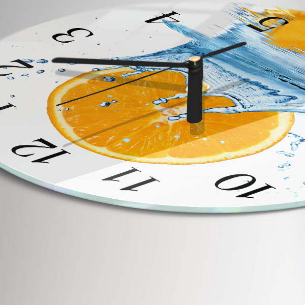 Round wall clock Orange Water