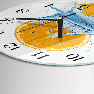 Round wall clock Orange Water