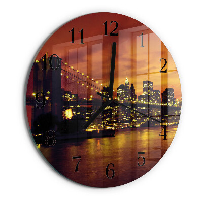 Round wall clock Horizontal Bridge